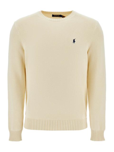Polo Ralph Lauren - Polo Ralph Lauren cream cotton sweater with embroidered logo