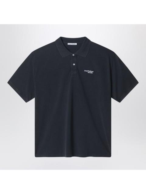 Acne Studios Acne Studios Black Polo Shirt With Distressed Finish Men