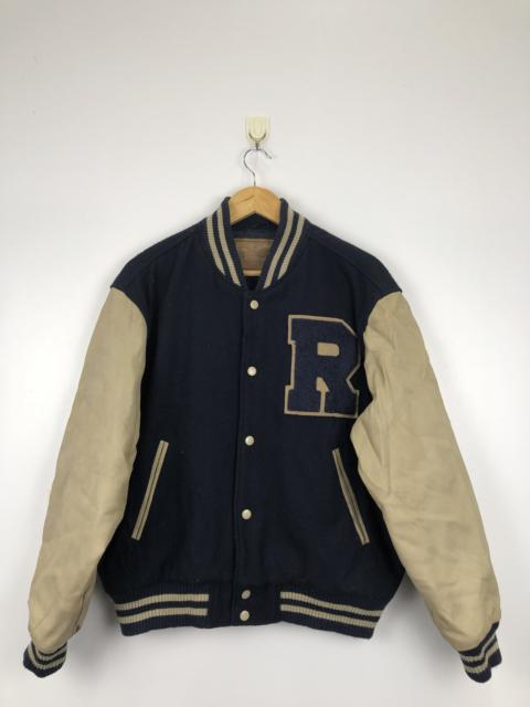 Other Designers Vintage - Vintage 90s Japanese Brand Sleeve Leather Varsity Jacket