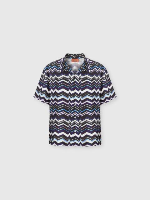 Missoni Bowling shirt in viscose with zigzag print