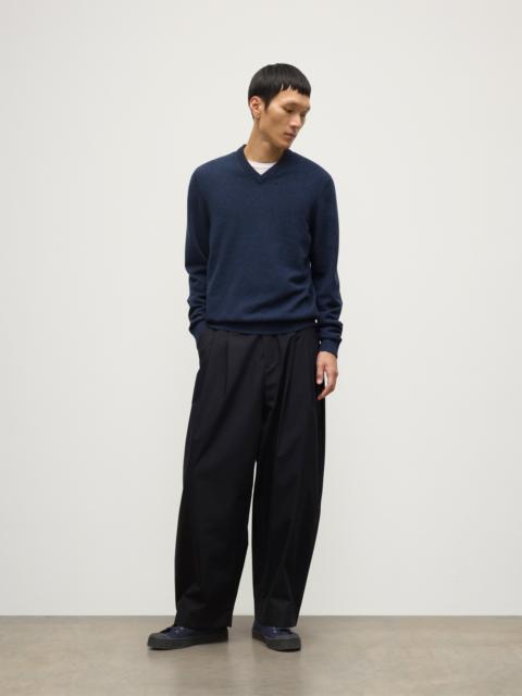 Johnstons of Elgin Rory Navy Classic Cashmere V-Neck Jumper