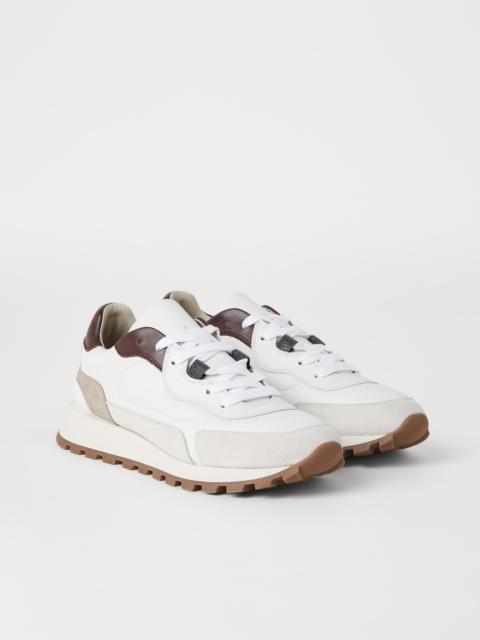 Brunello Cucinelli Calfskin and suede runners with shiny details