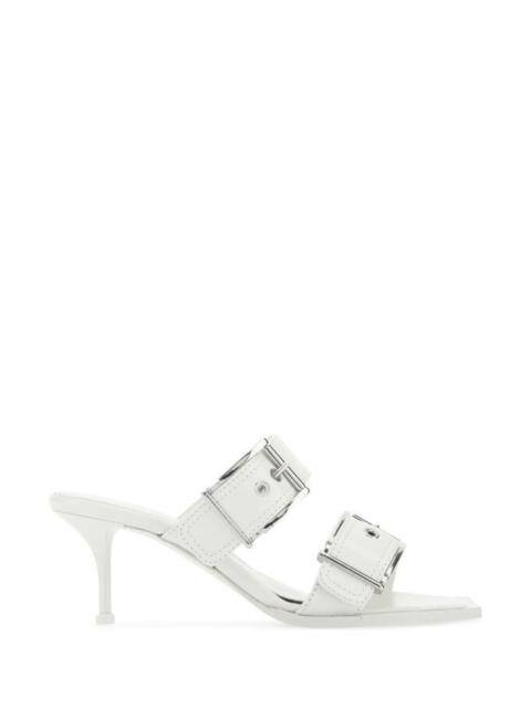 Alexander McQueen Alexander Mcqueen Women White Leather Mules