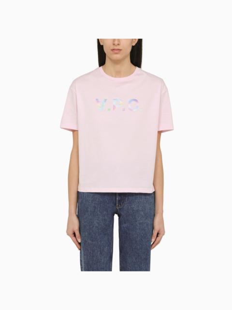 A.P.C. Pink Cotton T Shirt With Logo
