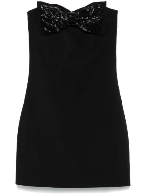 self-portrait Black Crepe Bandeau Mini Dress
