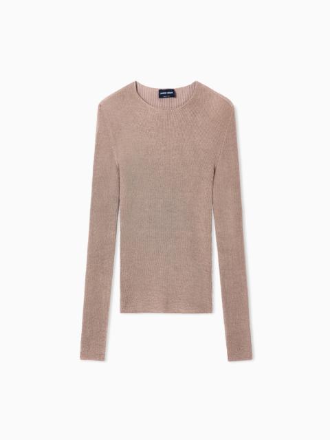 GIORGIO ARMANI STRETCH VISCOSE BLEND CREW-NECK JUMPER