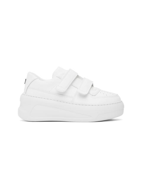 White Velcro Strap Platform Sneakers