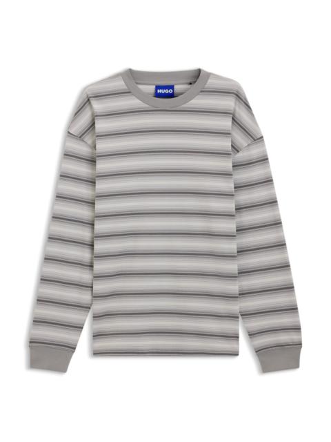 HUGO LOOSE-FIT COTTON T-SHIRT WITH HORIZONTAL STRIPES
