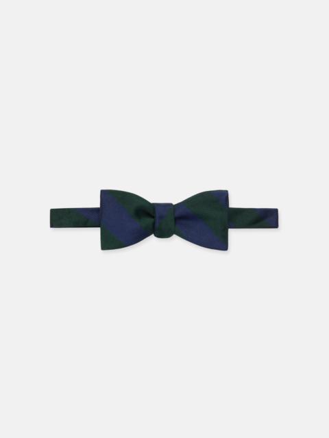 J. PRESS MADE-IN-USA NAVY & GREEN GUARD STRIPE SILK REPP BOW TIE