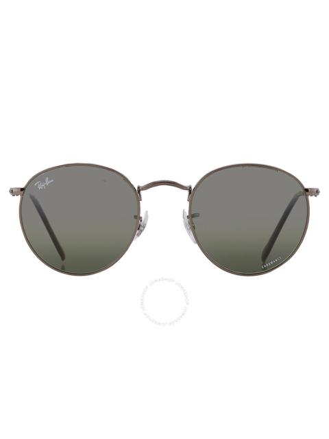 Ray-Ban Ray Ban Round Metal Chromance Polarized Green Gradient Round Men's Sunglasses RB3447 004/G4 50