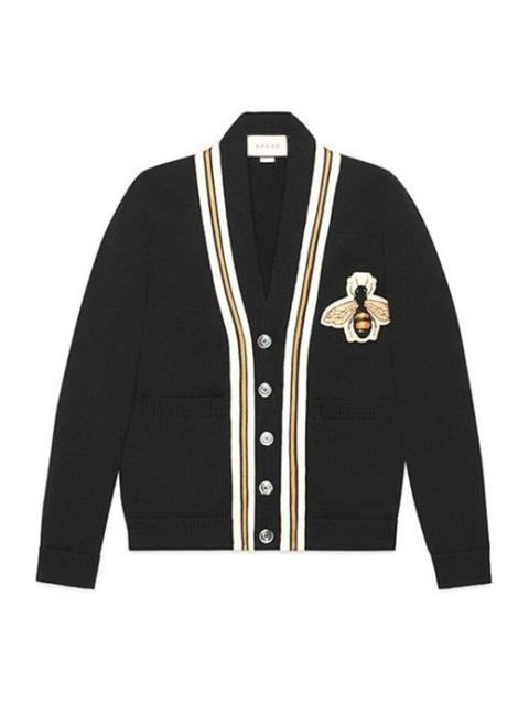 GUCCI Gucci Bee Patch Cardigan 'Black' 456883-X5H38-1082