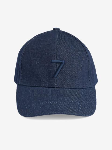 7 For All Mankind Denim Logo Cap in Rinsed Indigo