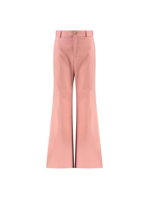 buttoned flared trousers