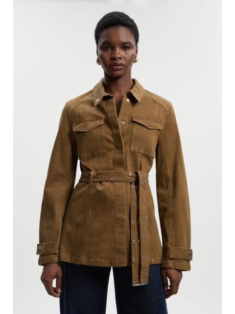 KAREN MILLEN Denim Utility Belted Jacket