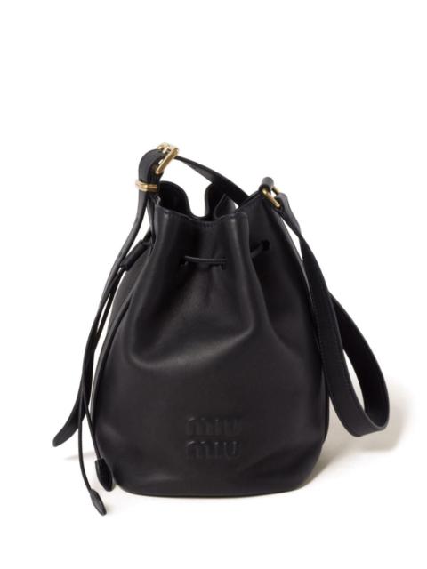 Miu Miu Miu Miu Women Logo Leather Bucket Bag