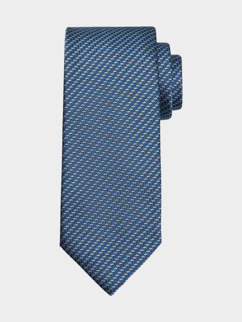 Brioni Men's Bicolor Chevron Silk Tie