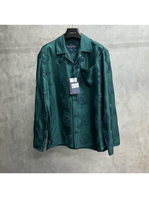 Louis Vuitton Louis Vuitton Green All-Over Print Long-Sleeve Button-Down Shirt