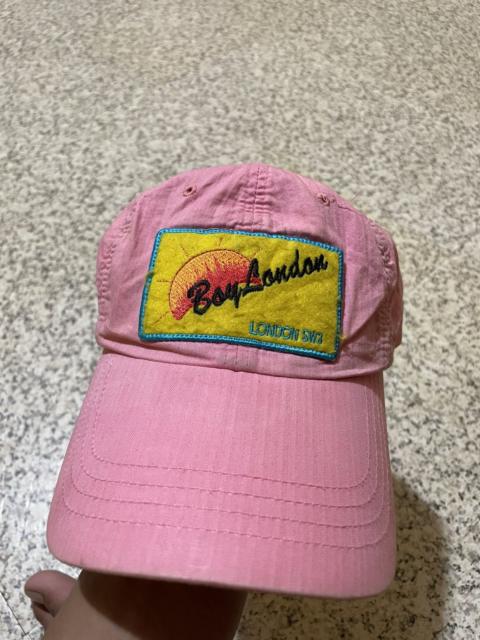 Other Designers Vintage 90s Boy London "Sun & Logo" Pink Strapback Hat