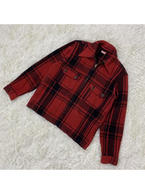 Other Designers Vintage - ONE O ONE WORKWEAR WOOL TARTAN DESIGN ZIPPER JACKET