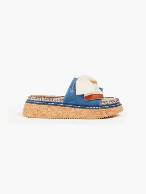 Zimmermann Canvas and denim espadrille slides