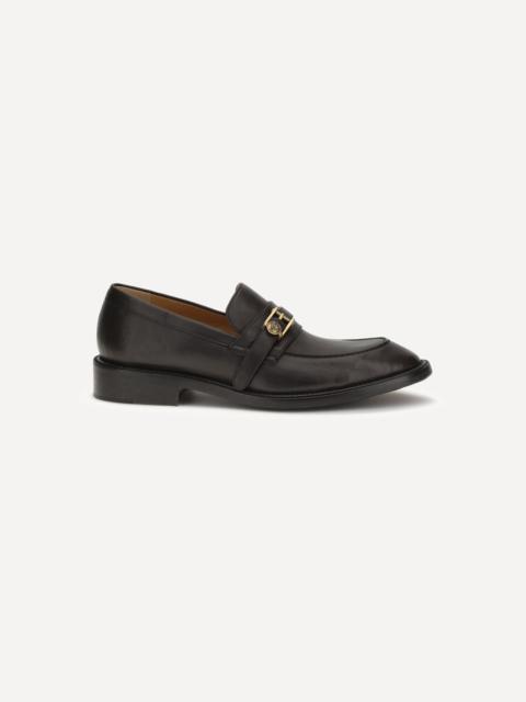 VERSACE Leather Loafers with Medusa accessory