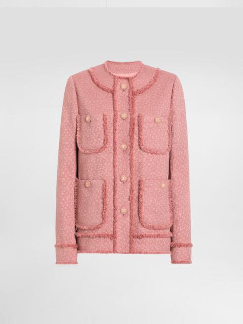 Single-breasted raschel tweed jacket