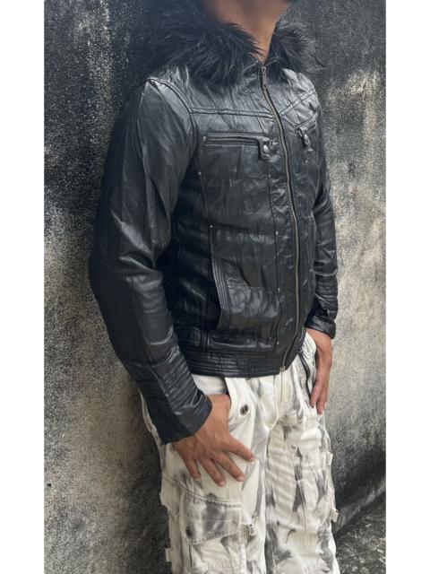 Other Designers Von Dutch Gothic Multipocket Black Fur Faux Leather