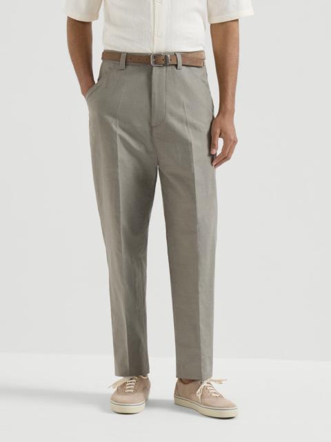 Brunello Cucinelli Cotton and linen panama trousers