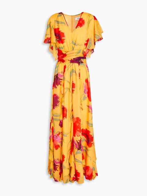 DIANE VON FURSTENBERG Dianthus belted floral-print crepe maxi dress