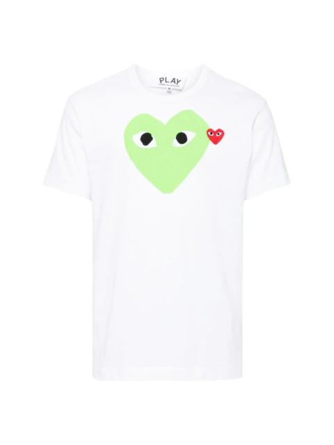 Comme des Garçons PLAY UNISEX SHORT SLEEVE TEE BIG GREEN HEART - WHITE
