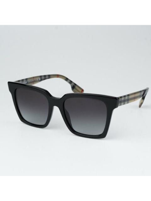 Burberry NEW Burberry BE4335 39298G Black Grey Square Women Sunglasses BE 4335