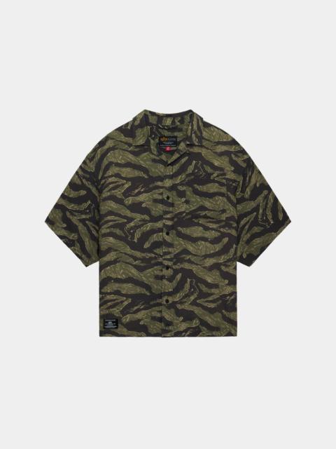 ALPHA INDUSTRIES CAMO RELAXED CAMP SHORT SLEEVE SHIRT