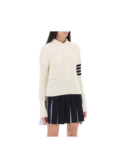 Thom Browne Thom browne pointelle stitch merino wool 4-bar sweater Size EU 40 for Women