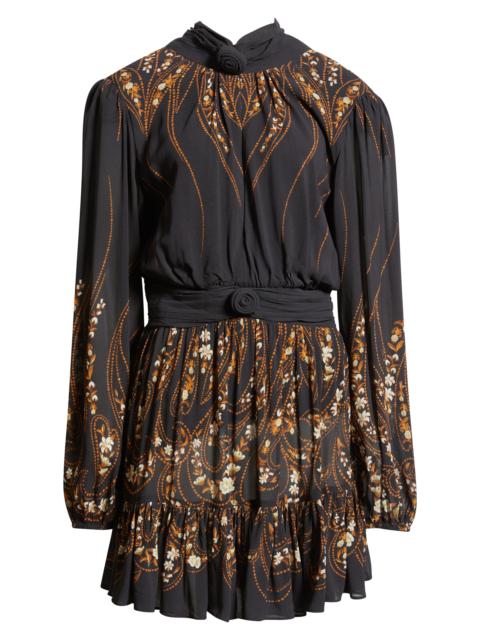 FARM RIO FARM Rio Garden Silhouette Long Sleeve Dress in Black at Nordstrom