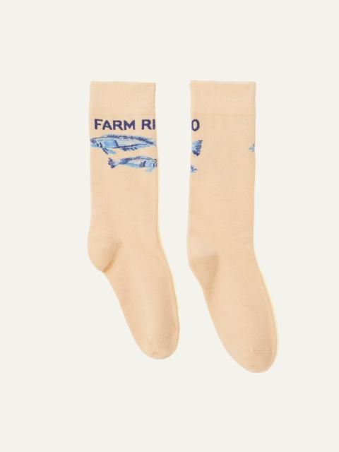 FARM RIO Yellow Farm Rio Knit Socks