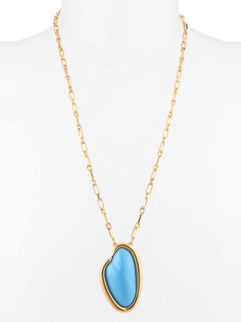 Oscar de la Renta Oscar de la Renta Resin O Pendant Necklace in Light Blue at Nordstrom