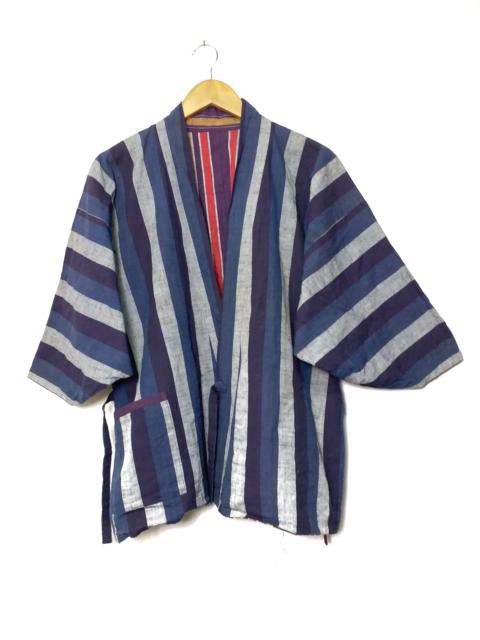 Other Designers Indigo - Stripes Reversible Kendo Jacket Kimono Japanese Style M