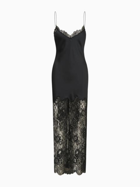 LoveShackFancy Circe Satin Lace Maxi Dress