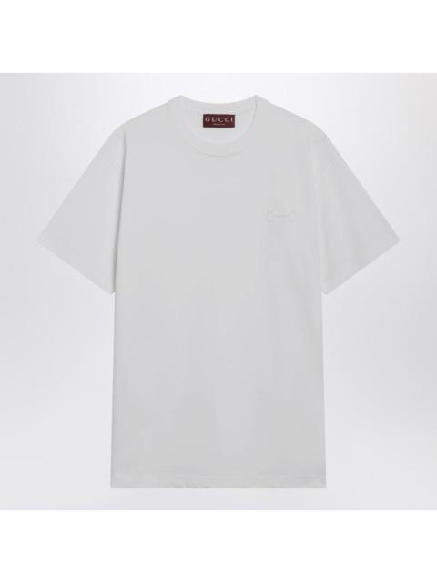 GUCCI Gucci White T-Shirt With Horsebit Embroidery Women