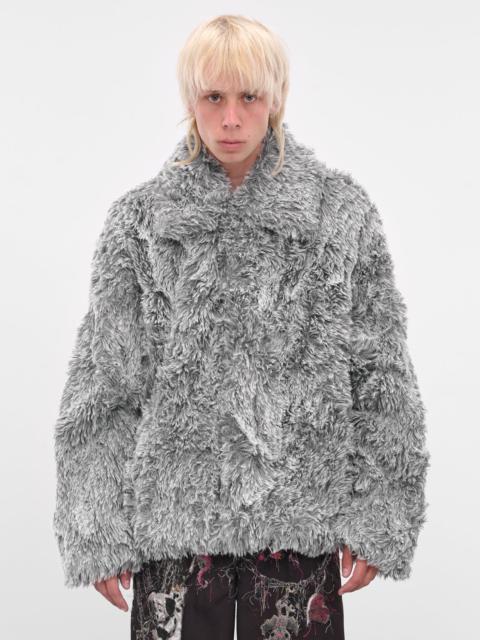 doublet Gray Fur Cut-Out Fangs Jacket