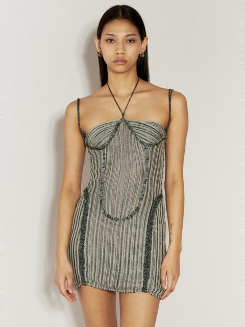 ISA BOULDER Petal Open-Knit Mini Dress