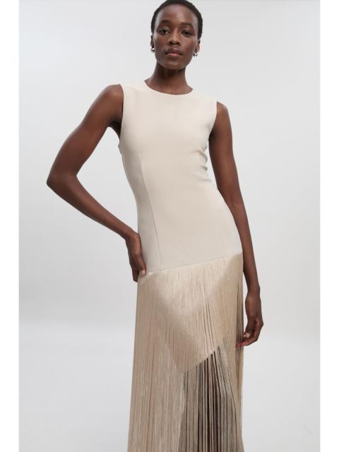 KAREN MILLEN Figure Form Bandage Tassel Hem Knitted Dress
