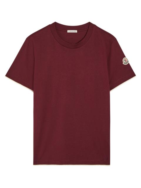Moncler Moncler Logo-appliquéd Scalloped Cotton T-shirt