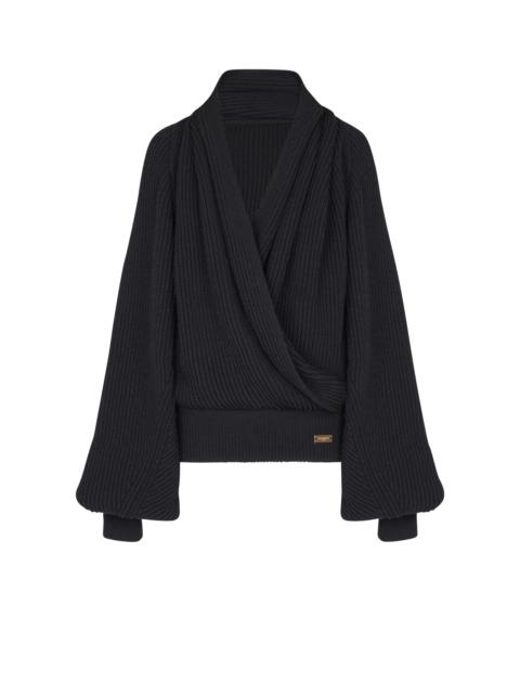 Balmain Oversized knit hoodie