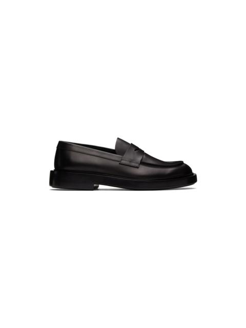 GIORGIO ARMANI Black Leather Loafers