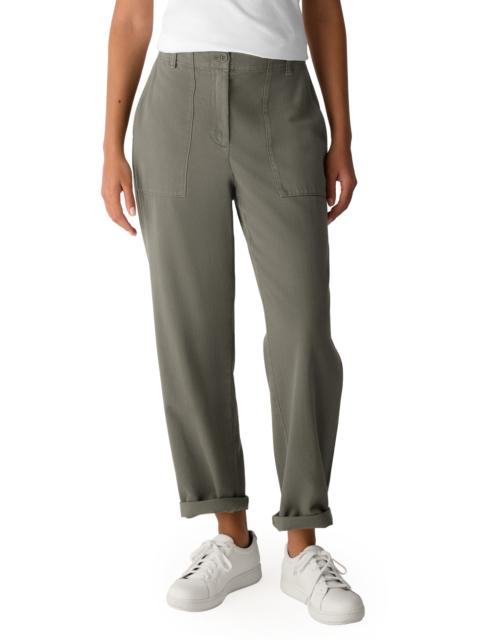 EILEEN FISHER Eileen Fisher Easy Tapered Organic Cotton Pants in Bayleaf at Nordstrom