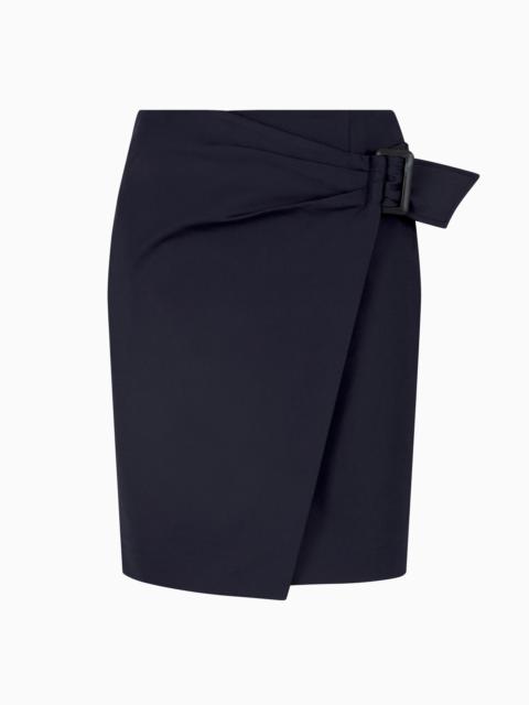 EMPORIO ARMANI COMPACT STRETCH COTTON PANELLED SKIRT