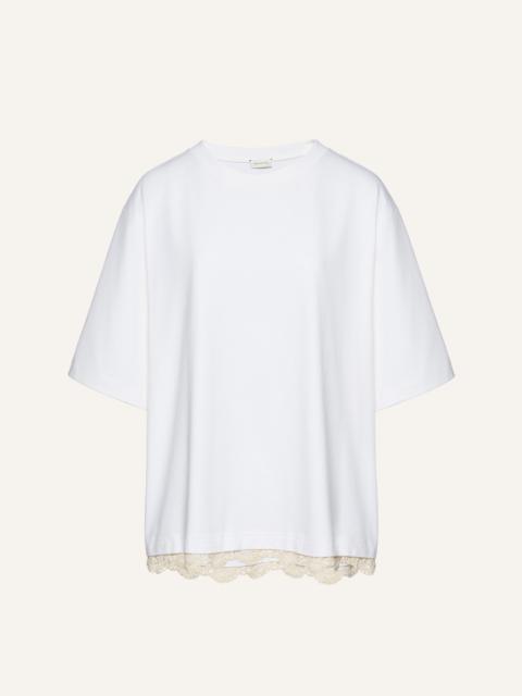 MAGDA BUTRYM Lace detail oversized heavy t-shirt in white