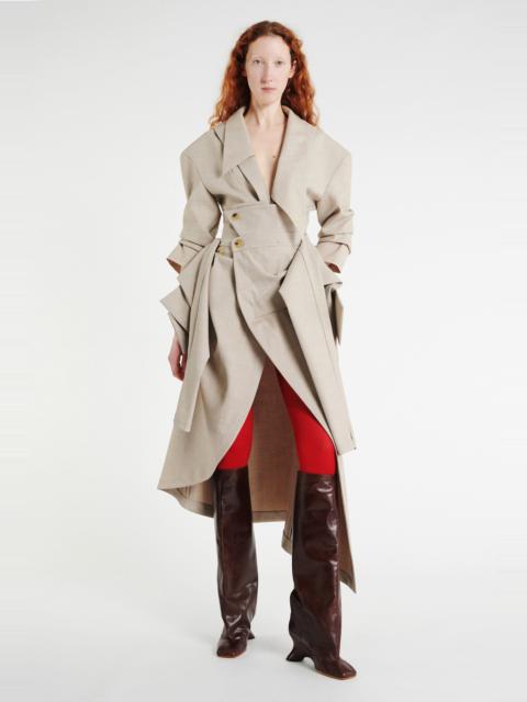 A.W.A.K.E. MODE SHIRT SKIRT BEIGE MELANGE