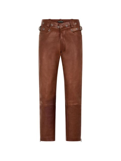 TOM FORD BUCKLE LEATHER TROUSERS